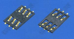 SIM-2.54-0.5S держатель SIM карты; 6-конт.