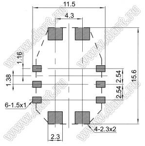 SIM-2.54-3.3F держатель SIM карты; 6-конт.
