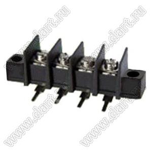 KF65RM-11.0-04P-13 (DG65R-A-04P-13) клеммник барьерный, выводы угловые в плату, корпус с монтажными ушами; шаг=11мм; I max=30/32А (стандарт UL/ICT); U=600/750В (стандарт UL/ICT); 4-конт.
