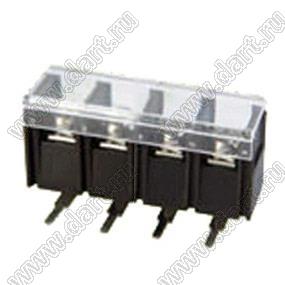 KF58R-10.0-04P-13 (DG58R-B-04P-13) клеммник барьерный на плату угловой с крышкой; шаг 10мм; 4-позиц.; I max=30А; U=300В