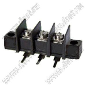 KF65RM-11.0-03P-13 (DG65R-A-03P-13) клеммник барьерный, выводы угловые в плату, корпус с монтажными ушами; шаг=11мм; I max=30/32А (стандарт UL/ICT); U=600/750В (стандарт UL/ICT); 3-конт.