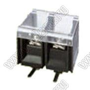 KF78R-13.0-02P-13 (DG78R-B-02P-13) клеммник барьерный, выводы угловые в плату, с крышкой; шаг=13мм; I max=30/41А (стандарт UL/ICT); U=600/750В (стандарт UL/ICT); 2-конт.