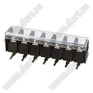 KF58R-10.0-07P-13 (DG58R-B-07P-13) клеммник барьерный на плату угловой с крышкой; шаг 10мм; 7-позиц.; I max=30А; U=300В