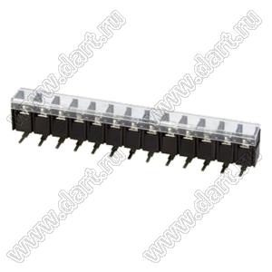 KF58R-10.0-13P-13 (DG58R-B-13P-13) клеммник барьерный на плату угловой с крышкой; шаг 10мм; 13-позиц.; I max=30А; U=300В