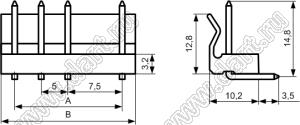 5289R0-05 (HX75002-5WAP) разъем угловой на плату; шаг 5,0/7,5мм; 5-конт.