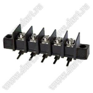 KF65RM-11.0-05P-13 (DG65R-A-05P-13) клеммник барьерный, выводы угловые в плату, корпус с монтажными ушами; шаг=11мм; I max=30/32А (стандарт UL/ICT); U=600/750В (стандарт UL/ICT); 5-конт.