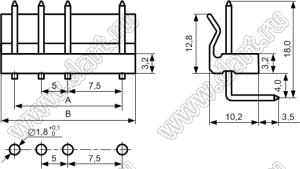 5289R4-02 (HX75002-2WAG) разъем угловой на плату; шаг 5,0/7,5мм; 2-конт.