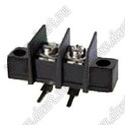 KF65RM-11.0-02P-13 (DG65R-A-02P-13) клеммник барьерный, выводы угловые в плату, корпус с монтажными ушами; шаг=11мм; I max=30/32А (стандарт UL/ICT); U=600/750В (стандарт UL/ICT); 2-конт.
