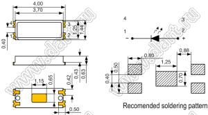 ЧИП светодиоды SMD в корпусе LED4014 (4,0x1,4мм)