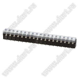 KF28C-7.62-18P-13 (DG28C-B-18P-13) клеммник барьерный на плату прямой; шаг=7,62мм; I max=20/24А (стандарт UL/ICT); U=300/250В (стандарт UL/ICT); 18-позиц.