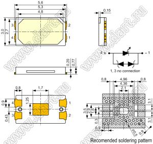 ЧИП светодиоды SMD в корпусе LED5630 (5,6x3,0мм)