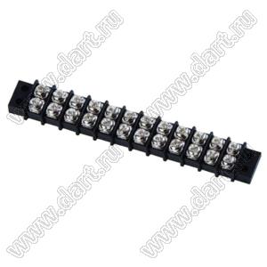 KF49M-9.5-12P-13 (DG49-A-12P-13) клеммник барьерный, корпус двухрядный с монтажными ушами; шаг=9,5мм; I max=20/32А (стандарт UL/ICT); U=450В (стандарт UL/ICT); 12-конт.