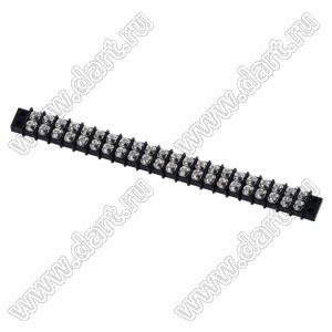 KF49M-9.5-23P-13 (DG49-A-23P-13) клеммник барьерный, корпус двухрядный с монтажными ушами; шаг=9,5мм; I max=20/32А (стандарт UL/ICT); U=450В (стандарт UL/ICT); 23-конт.