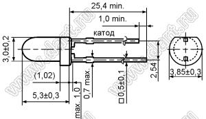 BLJSL-303UW-B светодиод мигающий 3 мм; белый холодный; 6000-6500K; корпус прозрачный; 3,0...3,2V; 2000...4000мКд; 2θ½=25°; F=1,5Гц