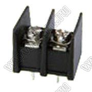 KF25S-7.62-02P-13 (DG25S-B-02P-13) клеммник барьерный, выводы прямые в плату; шаг=7,62мм; I max=20/24А (стандарт UL/ICT); U=300/250В (стандарт UL/ICT); 2-конт.