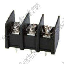 KF25S-7.62-03P-13 (DG25S-B-03P-13) клеммник барьерный, выводы прямые в плату; шаг=7,62мм; I max=20/24А (стандарт UL/ICT); U=300/250В (стандарт UL/ICT); 3-конт.