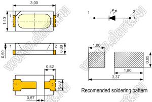 ЧИП светодиоды SMD в корпусе LED3014 (3,0x1,4мм)