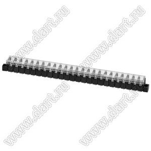KF28SM-7.62-24P-13 (DG28S-A-24P-13) клеммник барьерный, выводы прямые в плату, корпус с монтажными ушами, с крышкой; шаг=7,62мм; I max=20/24А (стандарт UL/ICT); U=300/250В (стандарт UL/ICT); 2