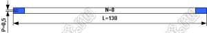 BLFPC P0,5 8PIN 130mm шлейф плоский сверхтонкий FFC/FPC; 8; длина 130мм; контакты на одной поверхности