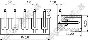 KF2EDGR-5.0-18P-14 вилка однорядная угловая на плату; шаг=5,0мм; I max=10А; U=300В; шаг=5мм; I max=10/15А (UL/ICT); U=300/300В (UL/ICT); 18-конт.