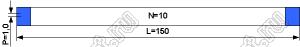 BLFPC P1,0 10PIN 150mm шлейф плоский, шаг 1,0мм 10 жил длина 150мм, контакты на одной поверхности