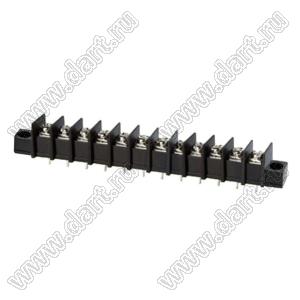 KF45CM-9.5-12P-13 (DG45C-A-12P-13) клеммник барьерный, выводы прямые в плату по центру сечения, корпус с монтажными ушами; шаг=9,5мм; I max=30/32А (стандарт UL/ICT); U=300/750В (стандарт UL/IC