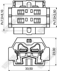 KFWS4-DB-01P-14 клеммник нажимной; шаг=4мм; H=23,00мм; I max=20/32А; U=300/630В