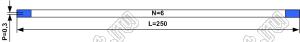 BLFPC P0,3 6PIN 250mm шлейф плоский, шаг 0,3мм 6 жил длина 250мм, контакты на одной поверхности