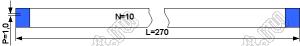 BLFPC P1,0 10PIN 270mm шлейф плоский, шаг 1,0мм 10 жил длина 270мм, контакты на одной поверхности