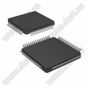 AT32UC3B0256-A2UR (TQFP-64) микросхема 32-битный AVR микроконтроллер; 256KB (HIGH SPEED FLASH); 30МГц; Uпит.=3,3/1,8...3,3В; -40...+85°C