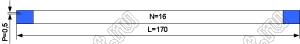 BLFPC P0,5 16PIN 170mm шлейф плоский сверхтонкий FFC/FPC; 16; длина 170мм; контакты на одной поверхности