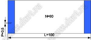 BLFPC P0,5 80PIN 100mm шлейф плоский сверхтонкий FFC/FPC; 80; длина 100мм; контакты на одной поверхности