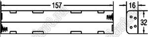 BH362A отсек батарейный; AAx6; 157x16x32мм; c проводами 150мм; открытый