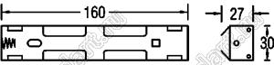 BH231A отсек батарейный; Cx3; 160x27x30мм; c проводами 150мм; открытый
