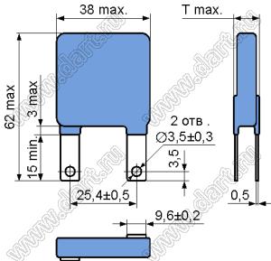 34S102K (JVR34N102K, MDE-34S102K) варистор дисковый металлооксидный; Vв=1000(900-1100)В (при токе 1 мА)