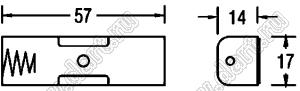 BH311-2P отсек батарейный; AAx1; 57x14x17мм; с выводами в плату; открытый