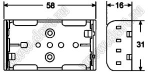 BHC-321-1A150 отсек батарейный; A150A150x2; 58x16x31мм; c проводами 150мм; открытый