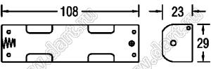 BH225A отсек батарейный; Cx2; 108x23x29мм; c проводами 150мм; открытый