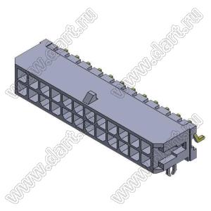 3000WR-S-F-2X12P (Micro-Fit 3.0™ MOLEX 043045-2406) вилка на плату двухрядная угловая SMD с защелками в плату; шаг 3,0мм; 2x12-конт.