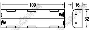 BH344P отсек батарейный; AAx4; 109x16x32мм; с выводами в плату; открытый