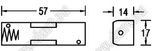 BH311-1P отсек батарейный; AAx1; 57x14x17мм; с выводами в плату; открытый