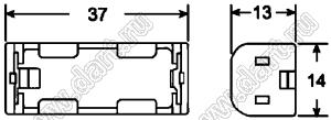 BHC-511A отсек батарейный; Nx1; 37x13x14мм; c проводами 150мм; открытый