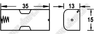 BH511-2A отсек батарейный; Nx1; 35x13x15мм; c проводами 150мм; открытый