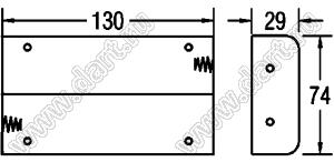 BH141D отсек батарейный; Dx4; 130x29x74мм; с лепестками под провод; открытый