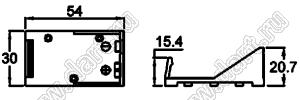 BH9V-3A (FS-1234) отсек батарейный; 9Vx1; 54x30x20,7мм; c проводами 150мм; открытый