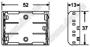 BHC-431A отсек батарейный; AAAx3; 52x13x37мм; c проводами 150мм; открытый