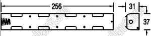 BH145A отсек батарейный; Dx4; 256x31x37мм; c проводами 150мм; открытый