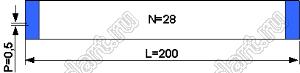 BLFPC P0,5 28PIN 100mm шлейф плоский сверхтонкий FFC/FPC; 28; длина 100мм; контакты на одной поверхности