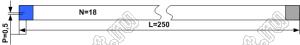 BLFPC P0,5 18PIN 250mm REV шлейф плоский сверхтонкий FFC/FPC; 18; длина 250мм; контакты на разных поверхностях