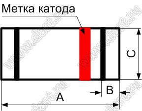 BZV55B8V2 стабилитрон; корпус MiniMELF; 8,2В; ±2%; 0,5Вт